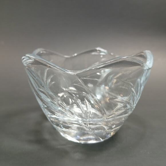 Vtg KIG Indonesia Decorative Clear Glass Tulip Votive Candle Holder, Ring Dish - Picture 4 of 9